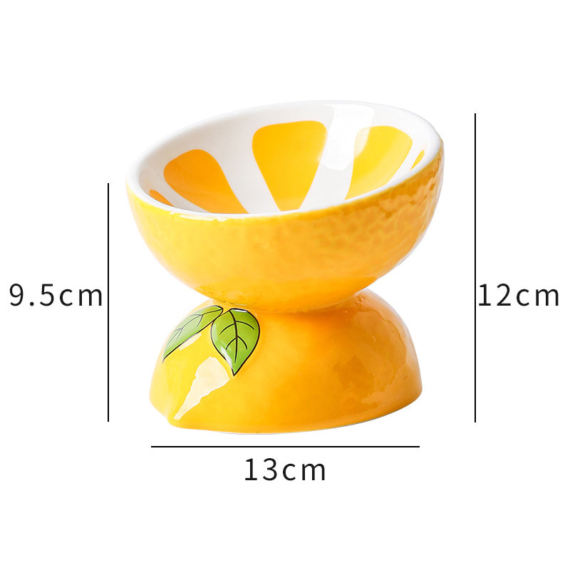 Ceramic Cat Food Bowl To Protect Cervical Vertebra Oblique Mouth Pet Bowl