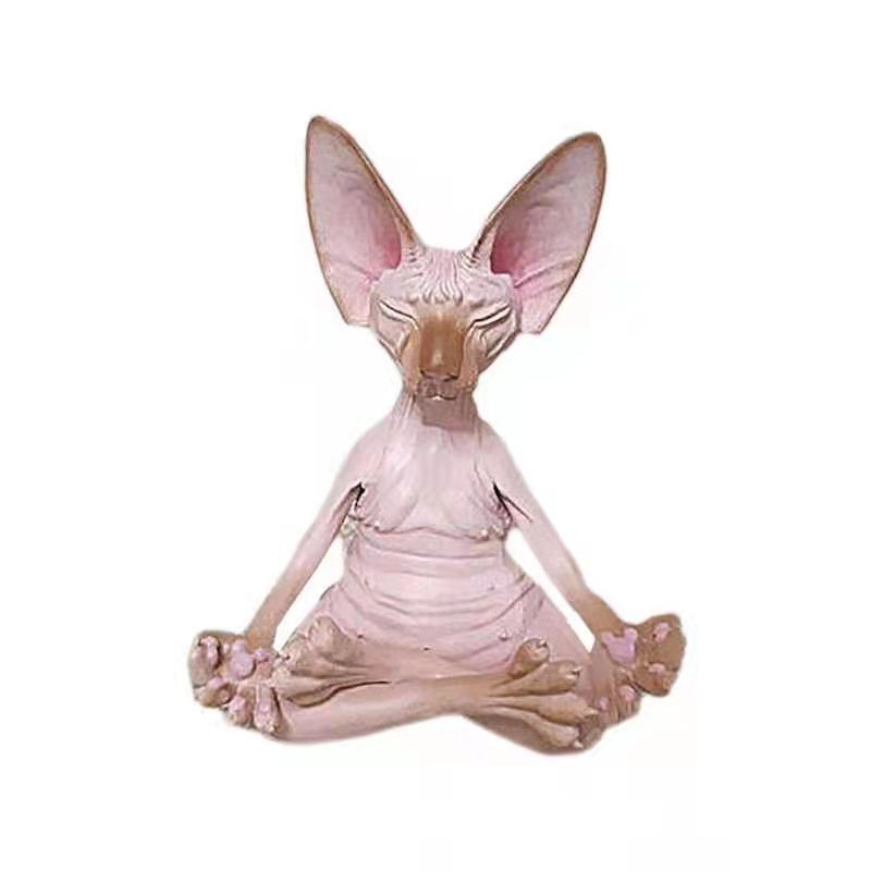 Creative Thinking Meditation Cat Resin Craft Ornament