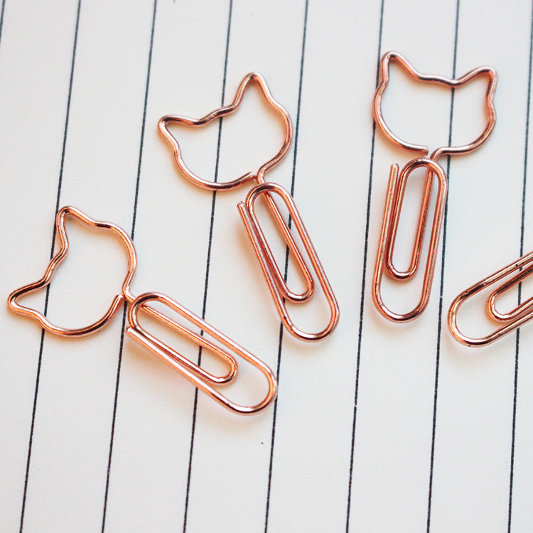 Rose Gold Cat Head Paperclip Creative Paper Clip