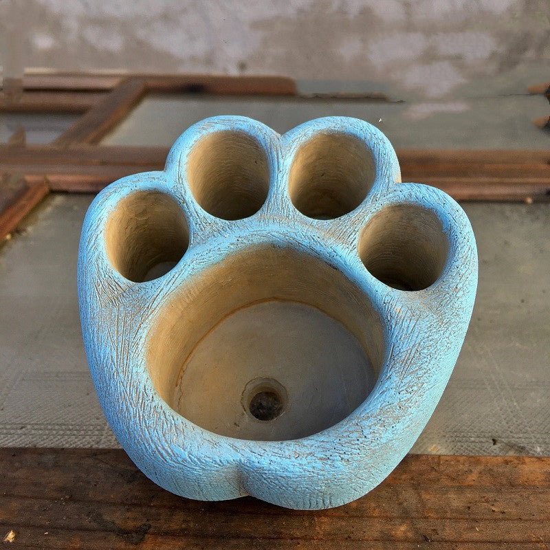 Cartoon Handmade Creative White Pottery Cat Claw Basin