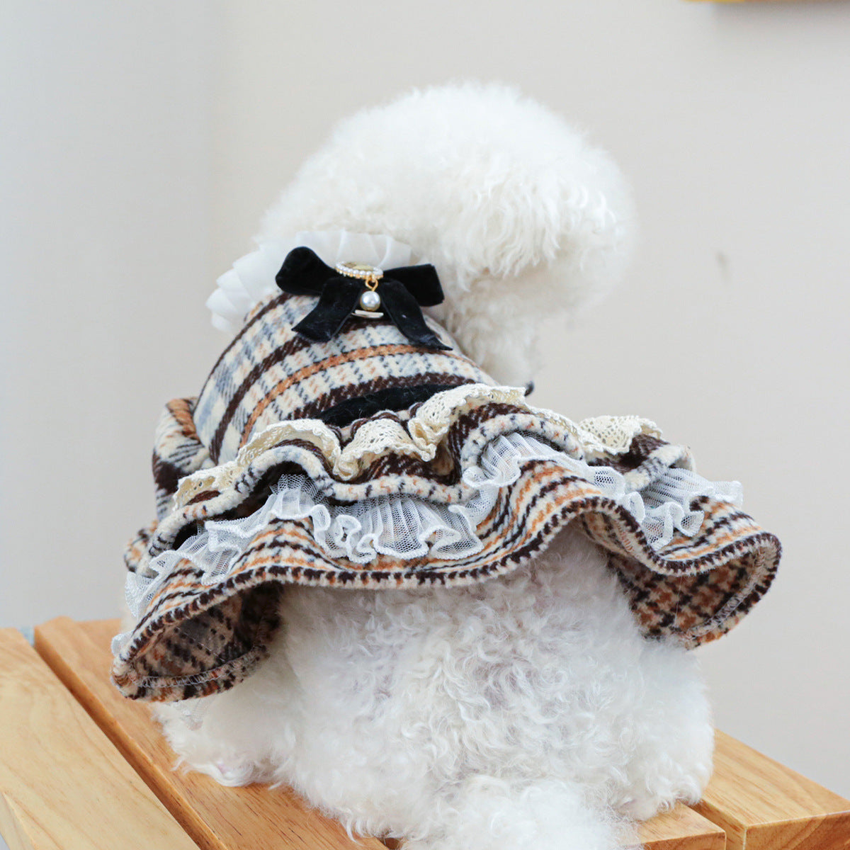 Pet Clothes Cat Clothing Autumn And Winter Maillard Woolen Skirt