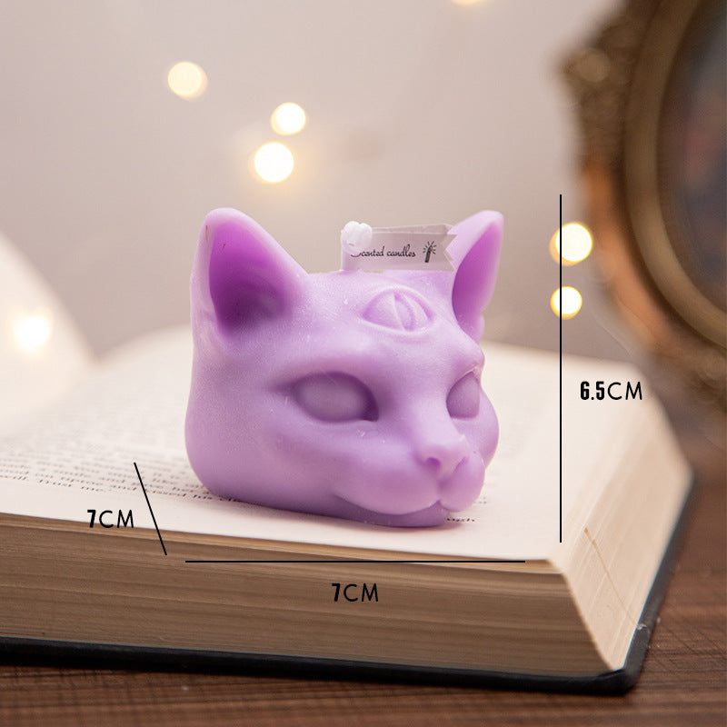 Halloween Three-eye Cat Head Aromatherapy Candle