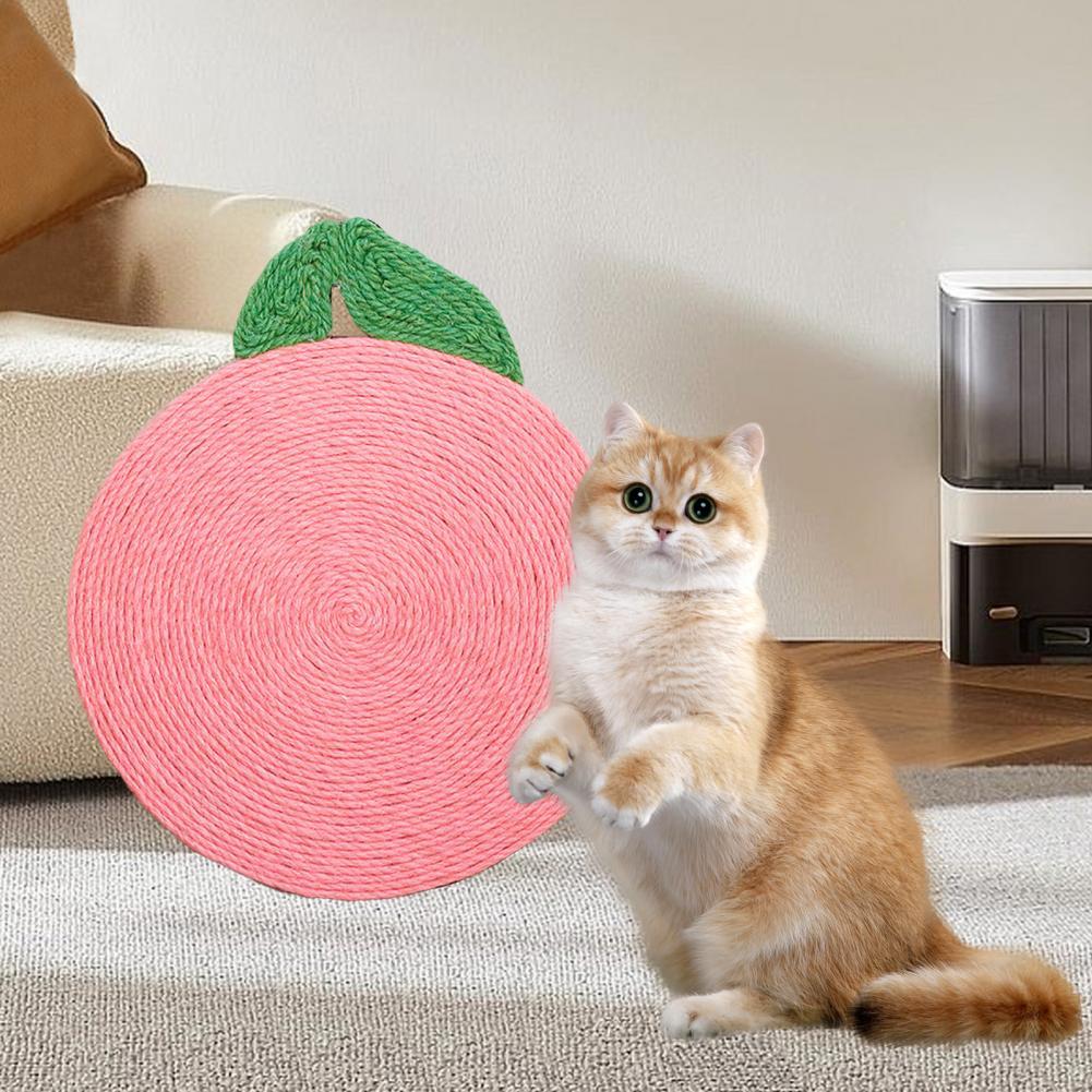 Traceless Hook Cat Scratch Pad Natural Sisal Cat Scratcher Mat Set Flower Orange Shape Claw Grinder Rug Indoor Cats Scratching