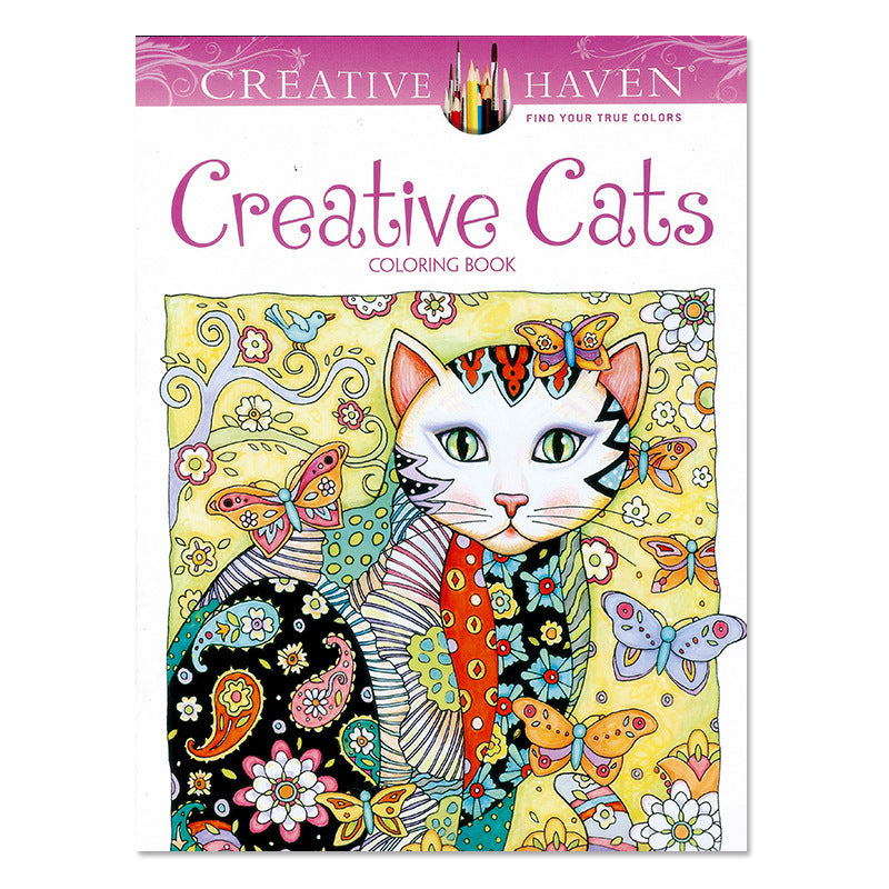 24 Pages Creative Cat Doodle Coloring Book