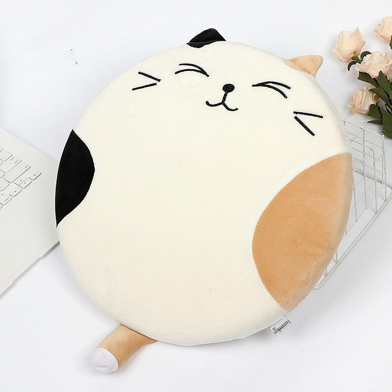 Living Room Bedroom Cartoon Cat Thickened Round Cushion