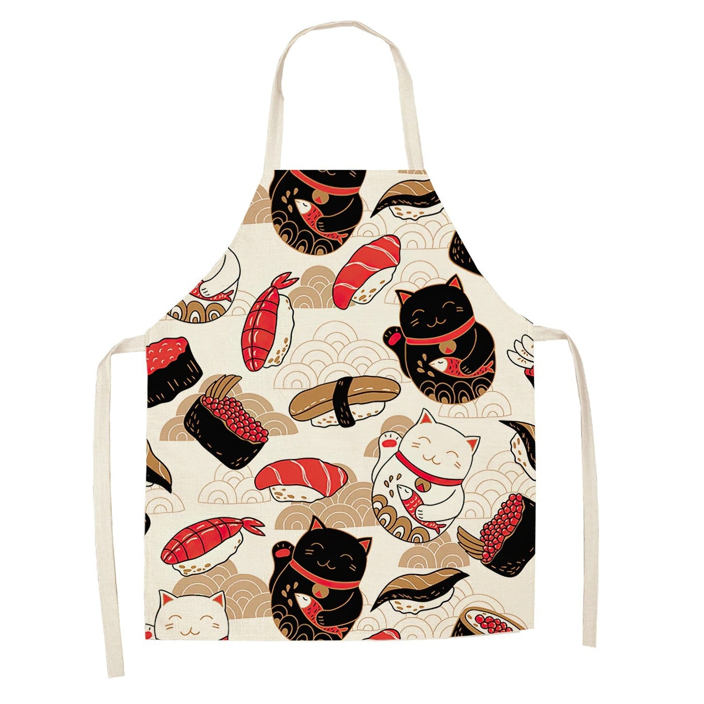 Cartoon Cat Digital Printing Sleeveless Apron