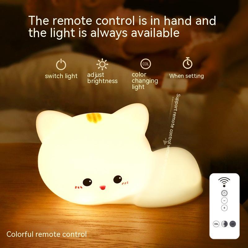 Cute Cat Silicone Lamp For Children