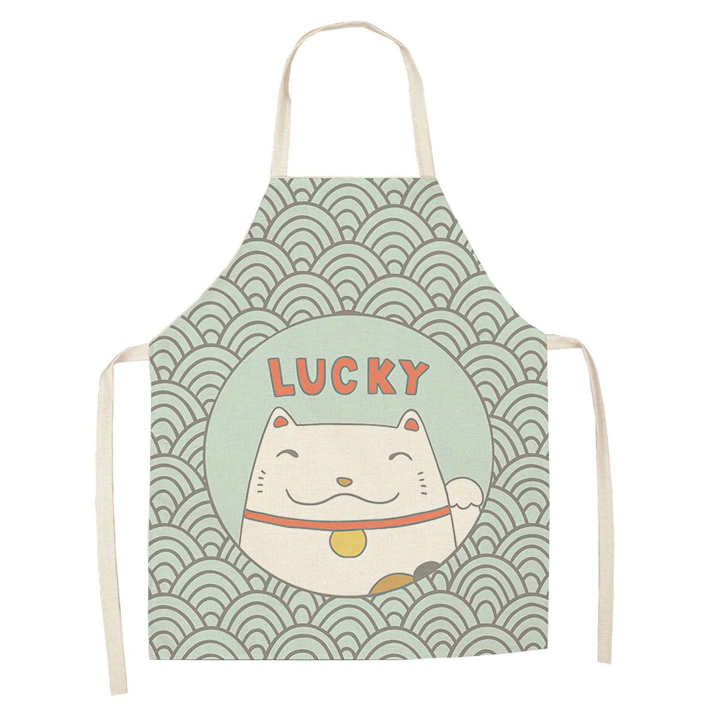 Cartoon Cat Digital Printing Sleeveless Apron