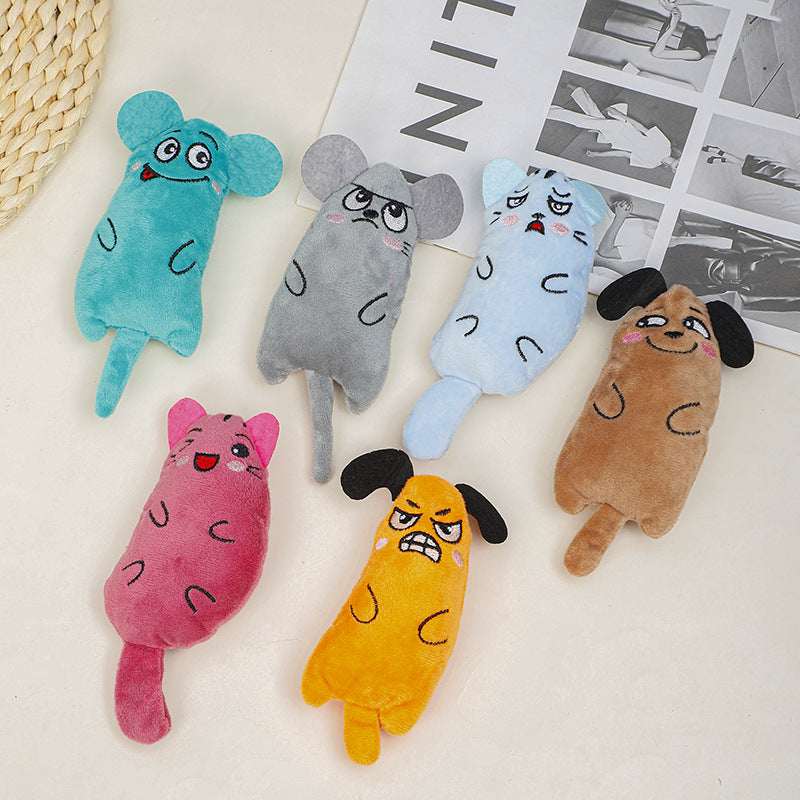 Cartoon cat mint ball cat toy teeth grinding teeth cleaning bite resistant relieve boredom young cat cartoon plush