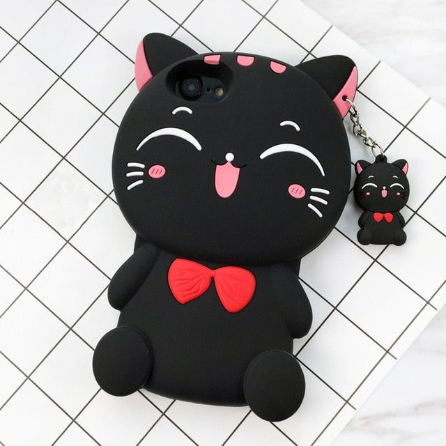 3D Cartoon Soft Silicone Phone Case For iPhone 5S 6 6S 7 8 Plus X Cover Mickey Judy Rabbit Smile Cat Tiger Stitch Unicorn Animal