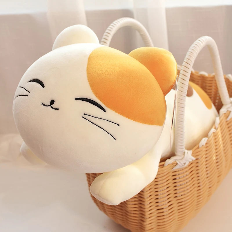 Cartoon Crouching Cat Doll Plush Toy Little Cat Doll Strip Pillow Sofa Cushion Female