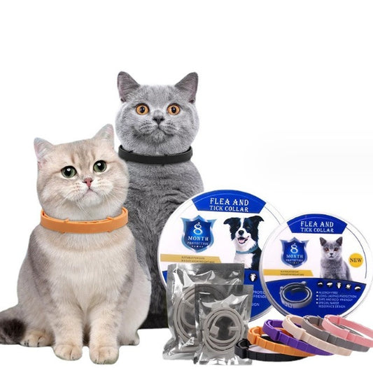 Cat anti-insect collars, large, medium and small adjustable collars for cats, anti-lice, flea and tick pet supplies