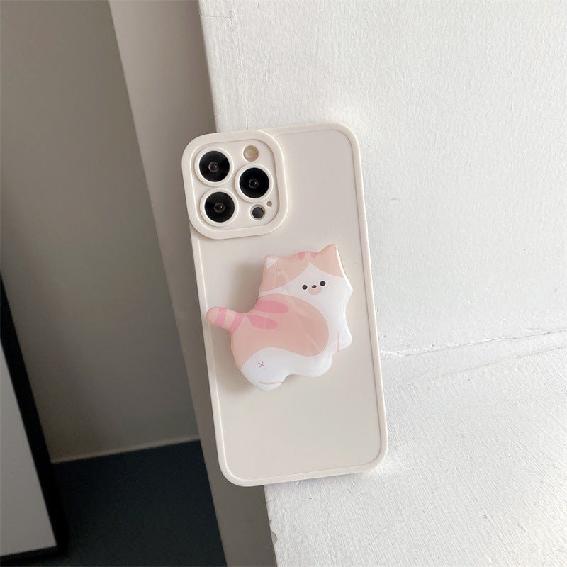 Fashion Simple Cute Cat Stand Phone Case