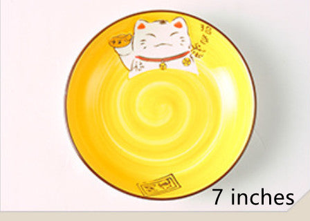 Japanese Style Cartoon Lucky Cat Ceramic Bowl