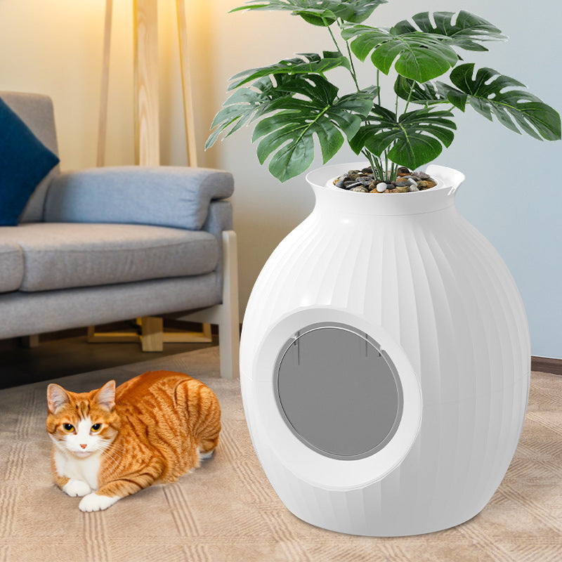 Flower Pot Style Fully Enclosed Deodorant Oversized Litter Box