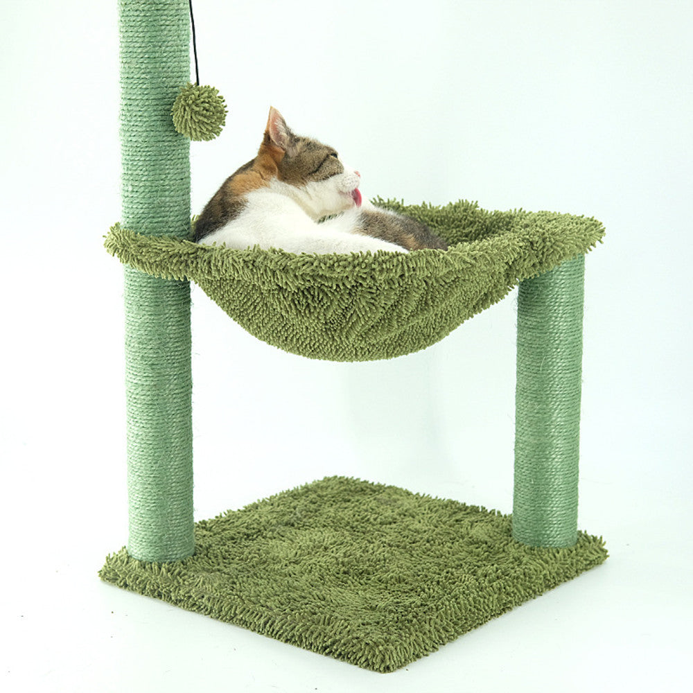 Sisal Cactus Cat Tree With Hammock Cat Climbing Frame