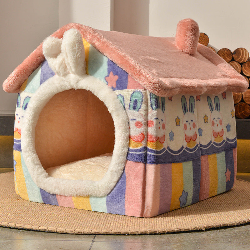 Removable And Washable Small Dog Teddy Cat Litter Closed Dog House