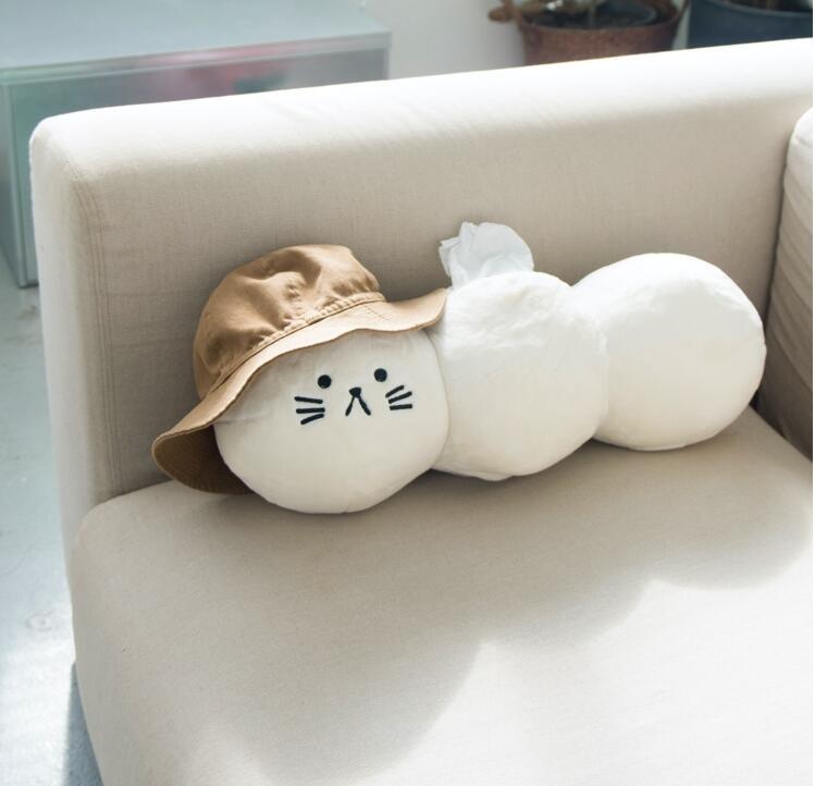 Soft Cloud Cat Drawing Paper Box Pillow