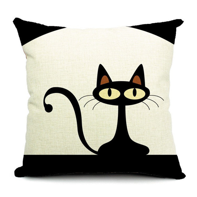 Cat cotton and linen waist pillow