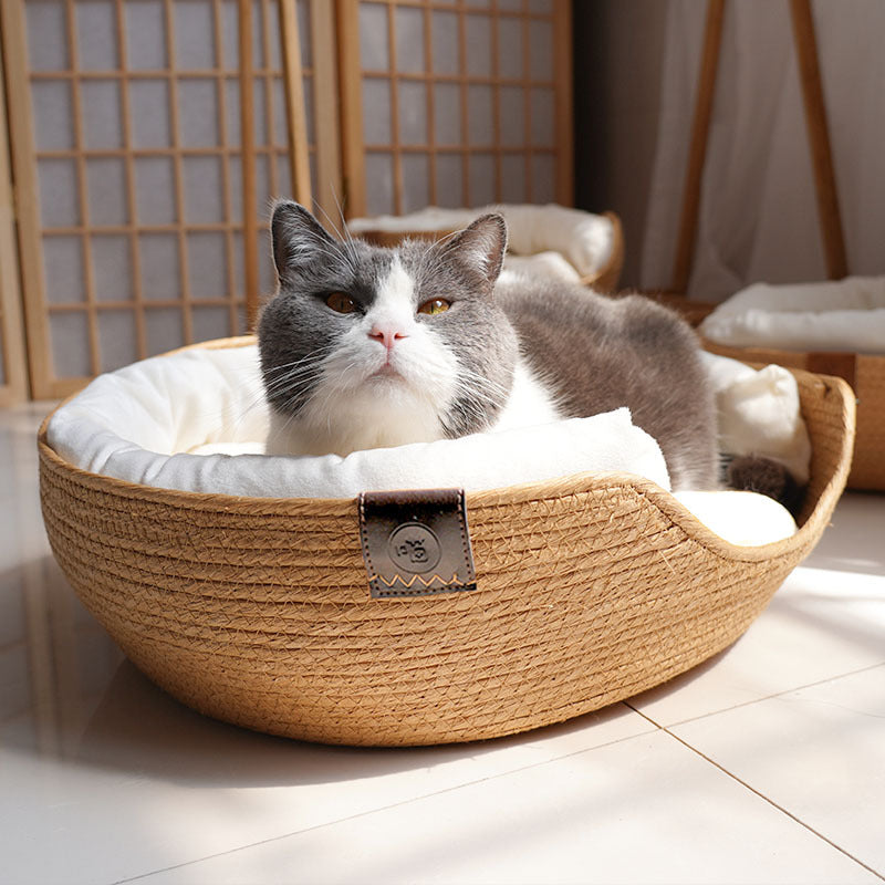 Surrounding Pillow Type Rattan Cat Litter