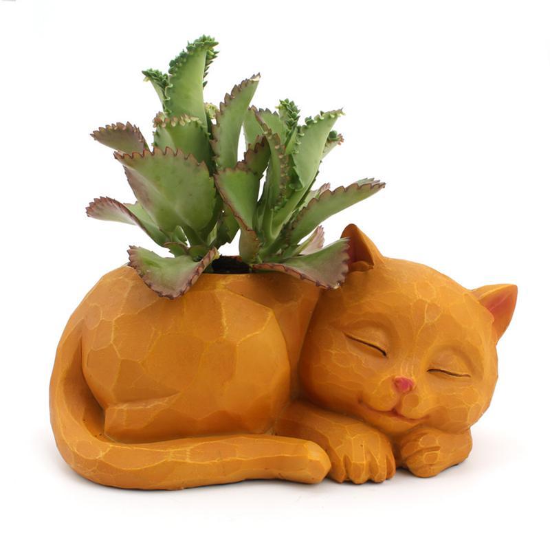 Creative three-dimensional lazy cat flower pot