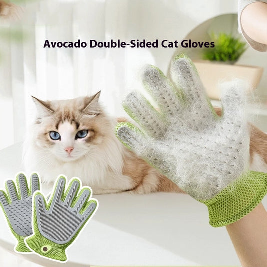 Pet Bath Cat Petting Gloves Double-sided Floating Hair Comb