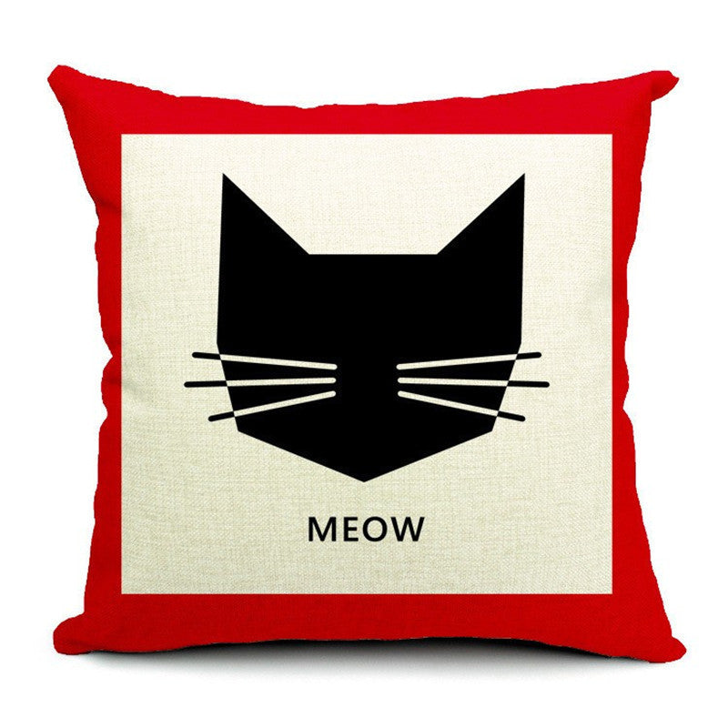 Cat cotton and linen waist pillow