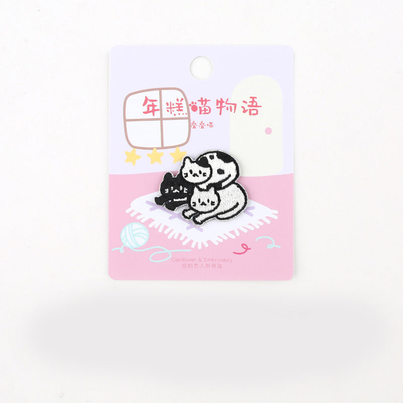 Fashion Cute Soft Cute Cat Embroidery Sticker