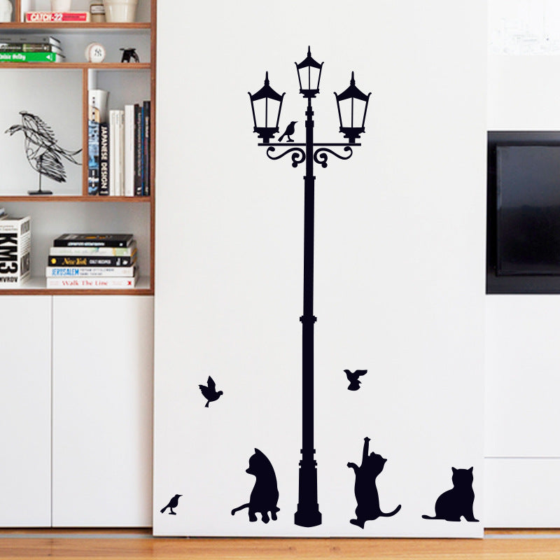 Removable Combination Cartoon Black Cat Decorative Wall Sticker