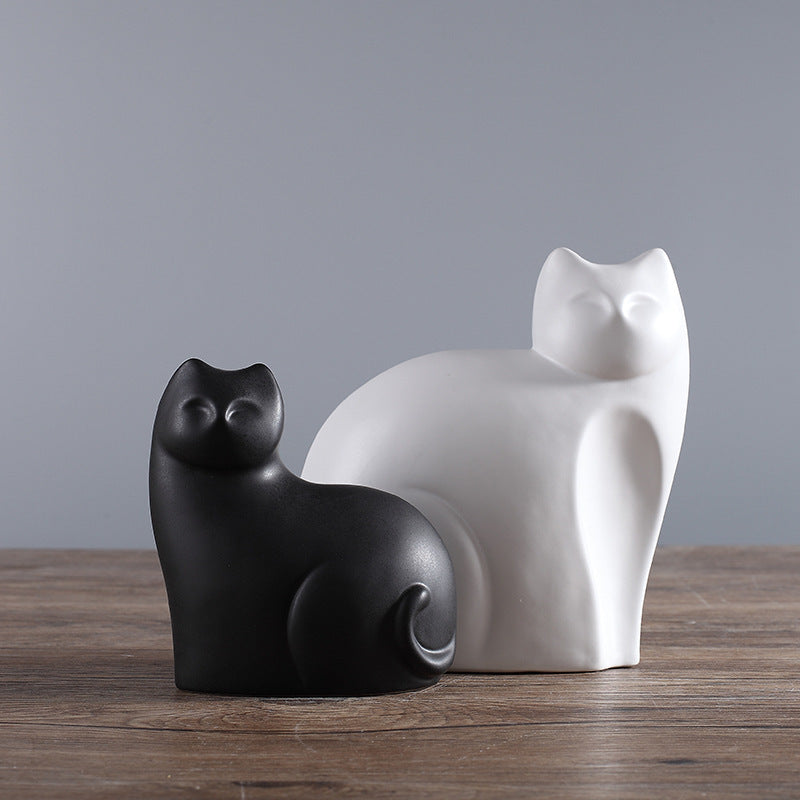 Nordic style cute black and white cat ornaments