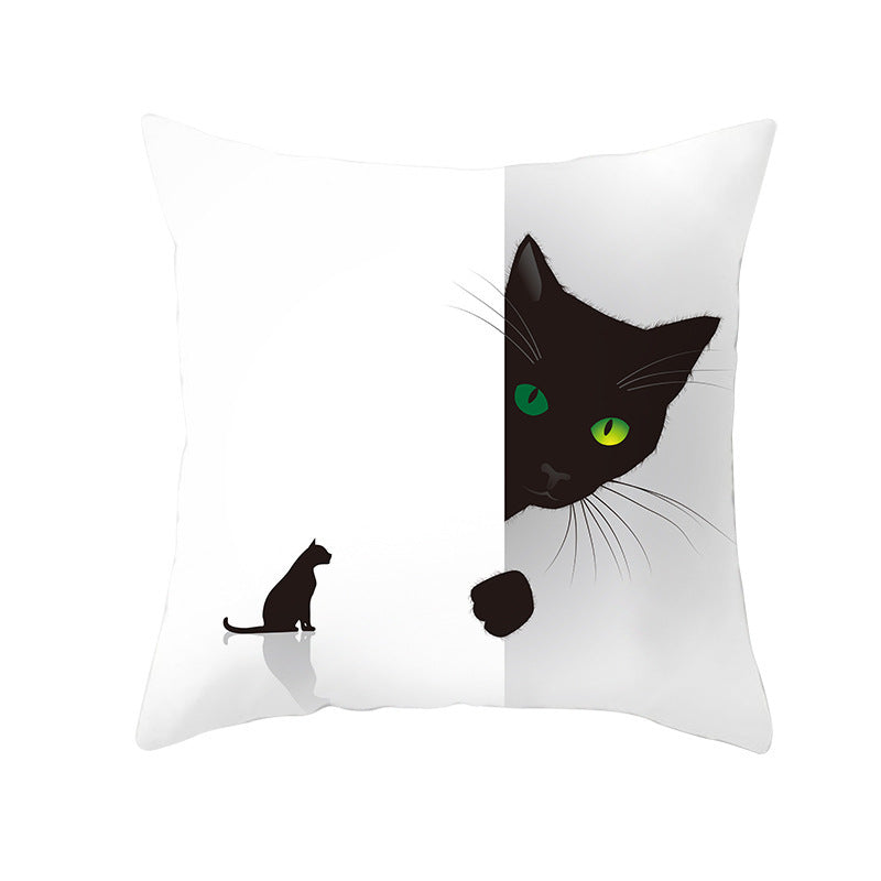 Halloween new pumpkin black cat pillowcase