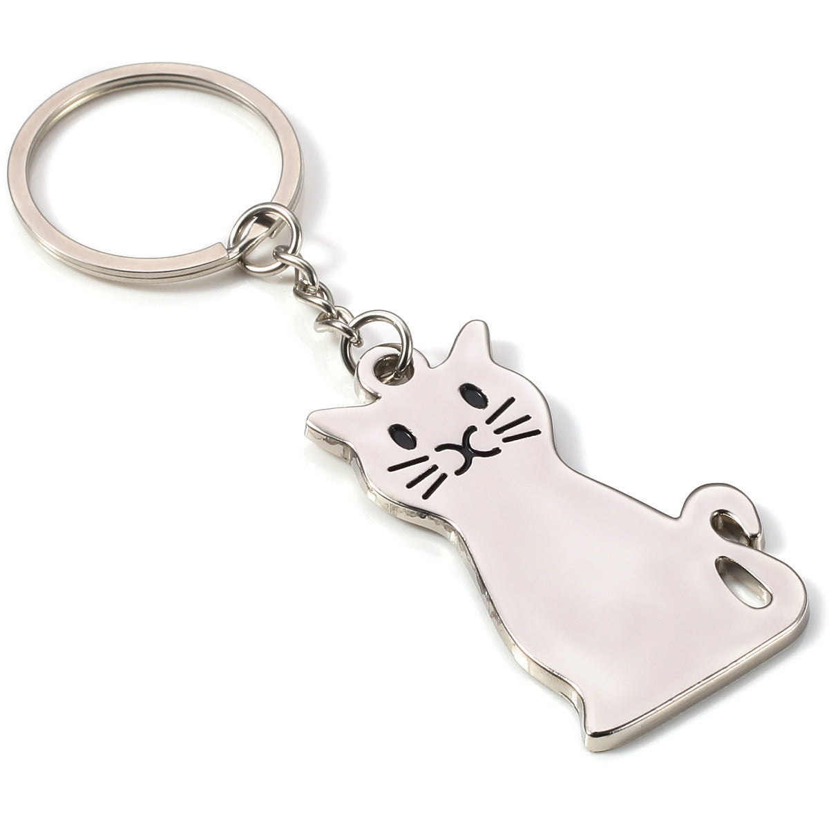 Glossy Pet Cat Kirsite Key Ring