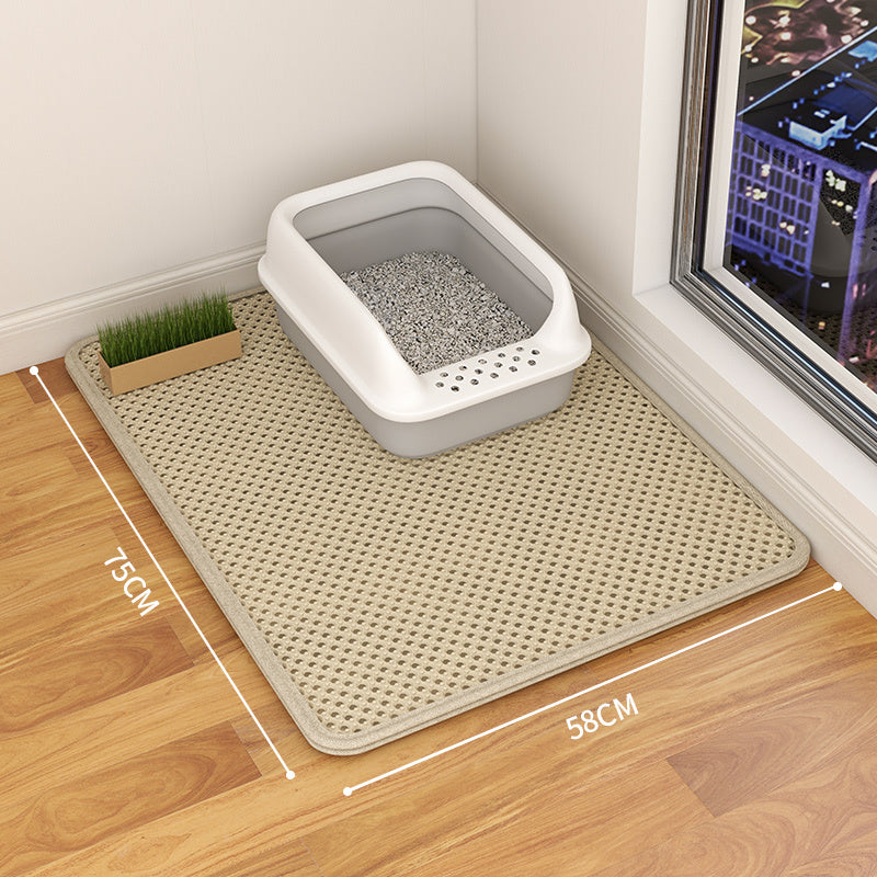 Cat Litter Mat Double Layer Waterproof Urine Trap Mat Easy To Clean Non-Slip Toilet Mats Cat Scratching Mat Large Foot Mats