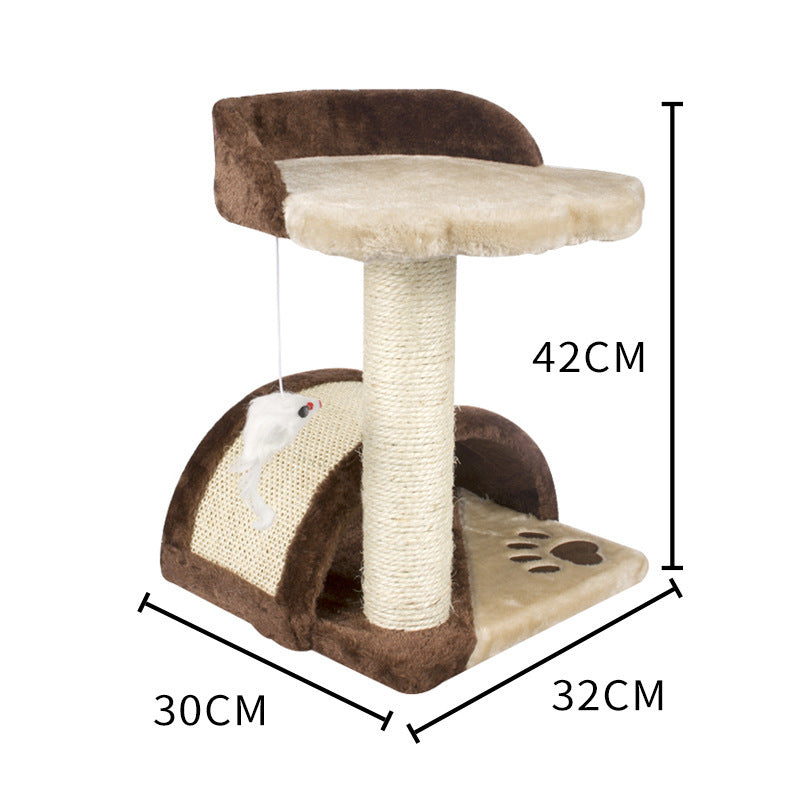 Cat Climbing Frame Toy Small Sisal Claw Arch Bridge