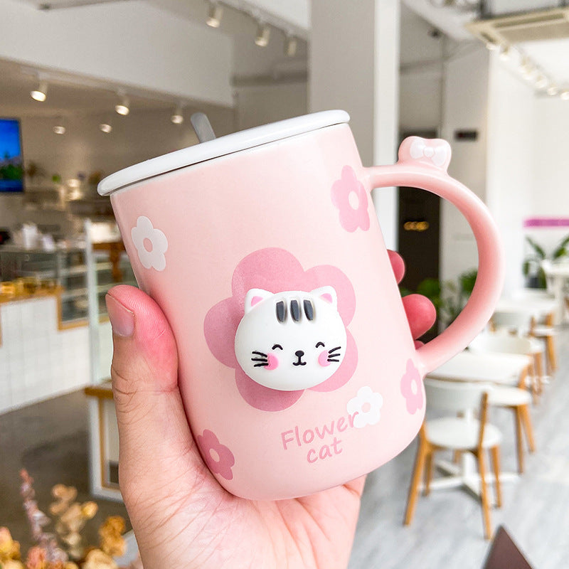 Cartoon cute cat ceramic cup