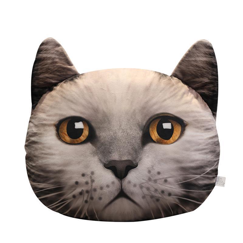 Cartoon simulation 3D cat head cushion