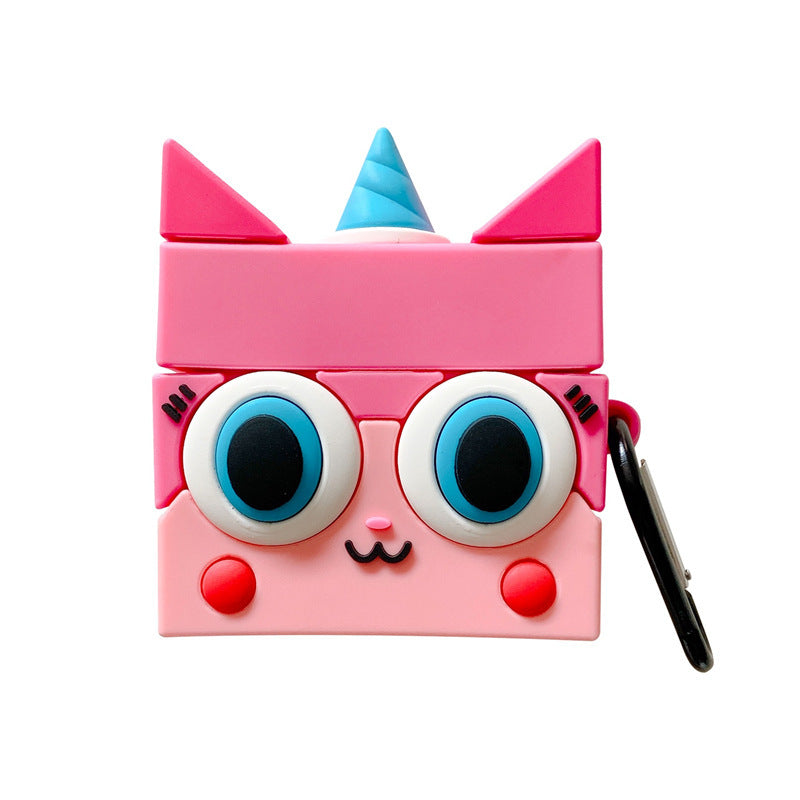 3D stereo unicorn cat earphone protective cover