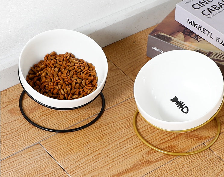 Cat Food Bowl With Iron Frame To Protect Cervical Spine