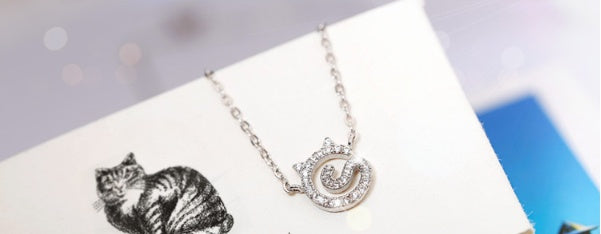 S925 sterling silver cute cat necklace Korean fashion silver jewelry three-piece