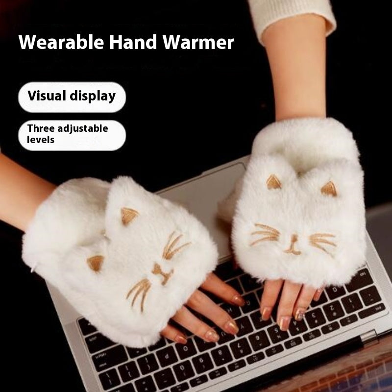 Cat Claw Hand Warmer Heating Gloves For Women