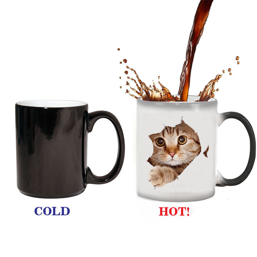 Cute cat color changing mug