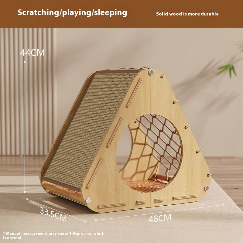 Creative Home Sisal Cat Scratching Column Solid Wood Cat Climbing Frame