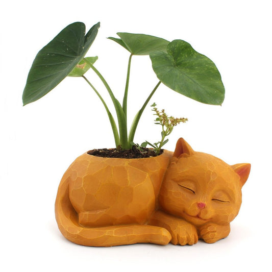 Creative three-dimensional lazy cat flower pot