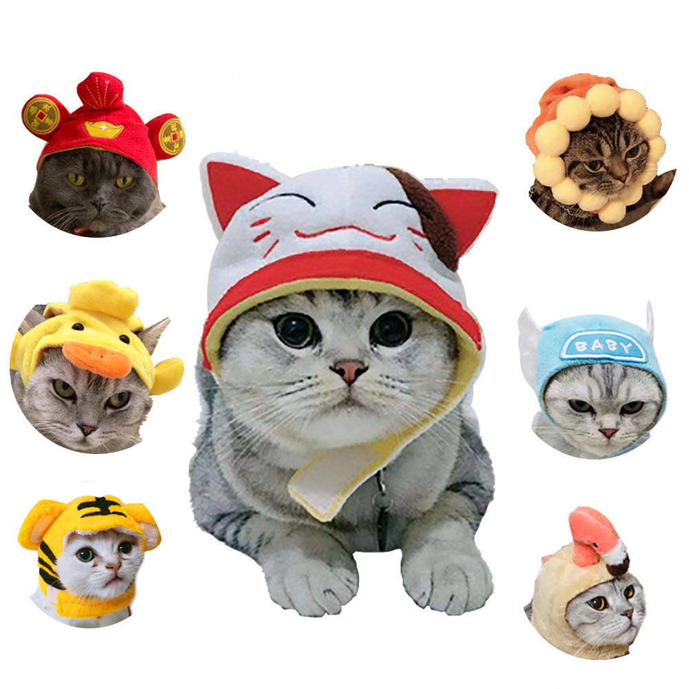 Funny Pet Dog Cat  Costume Warm Hat Photo Props Headwear