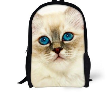 FORUDESIGNS Cat Backpack Cute 3D Animal Denim Backpacks for Children Boys Girls Casual Kids School Bag Mochila Travel Backpack