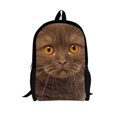 FORUDESIGNS Cat Backpack Cute 3D Animal Denim Backpacks for Children Boys Girls Casual Kids School Bag Mochila Travel Backpack