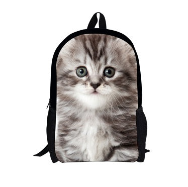 FORUDESIGNS Cat Backpack Cute 3D Animal Denim Backpacks for Children Boys Girls Casual Kids School Bag Mochila Travel Backpack