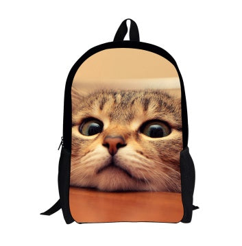 FORUDESIGNS Cat Backpack Cute 3D Animal Denim Backpacks for Children Boys Girls Casual Kids School Bag Mochila Travel Backpack