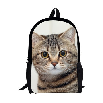 FORUDESIGNS Cat Backpack Cute 3D Animal Denim Backpacks for Children Boys Girls Casual Kids School Bag Mochila Travel Backpack