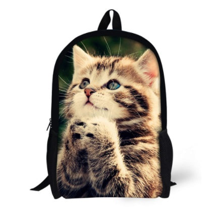 FORUDESIGNS Cat Backpack Cute 3D Animal Denim Backpacks for Children Boys Girls Casual Kids School Bag Mochila Travel Backpack